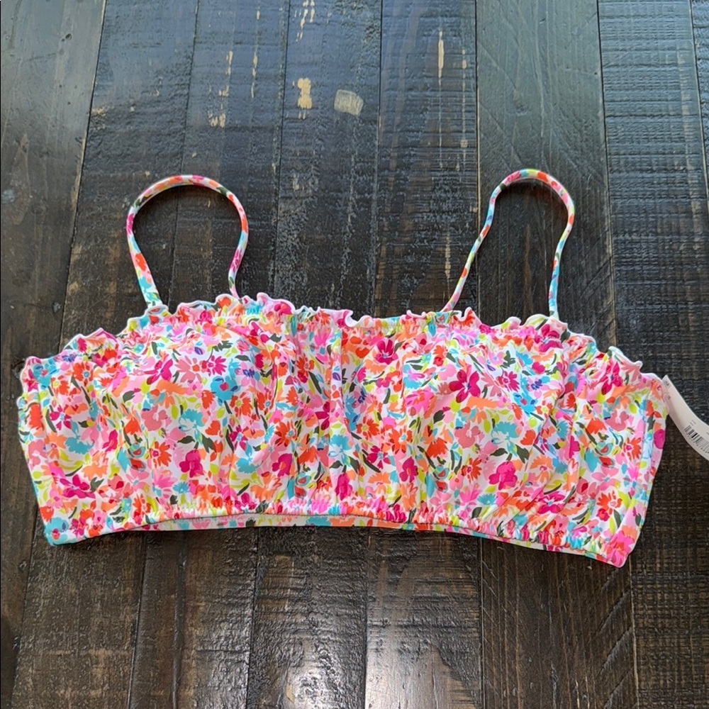 Nobo large, orange, pink Floral ladies bikini Top NWT